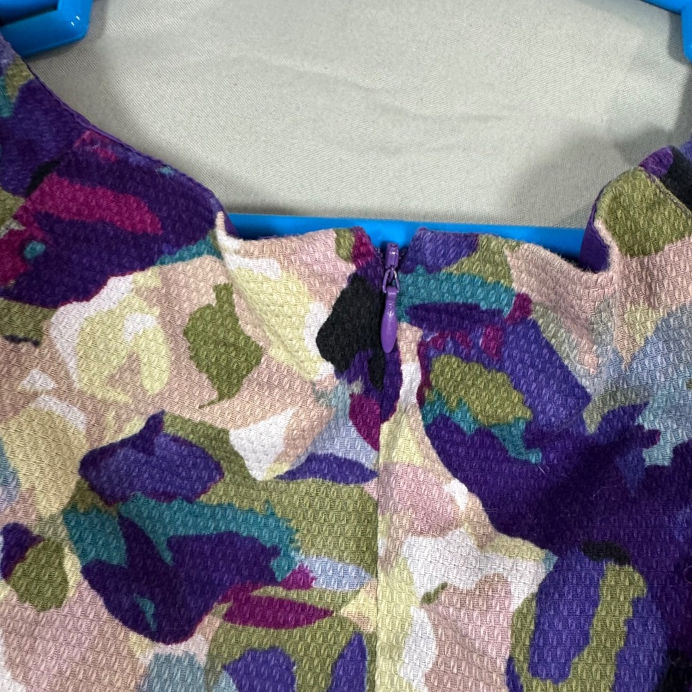 Adrianna Papell Floral Sheath Dress Purple Blue Spring Sleeveless Womens 12 - Picture 5 of 10